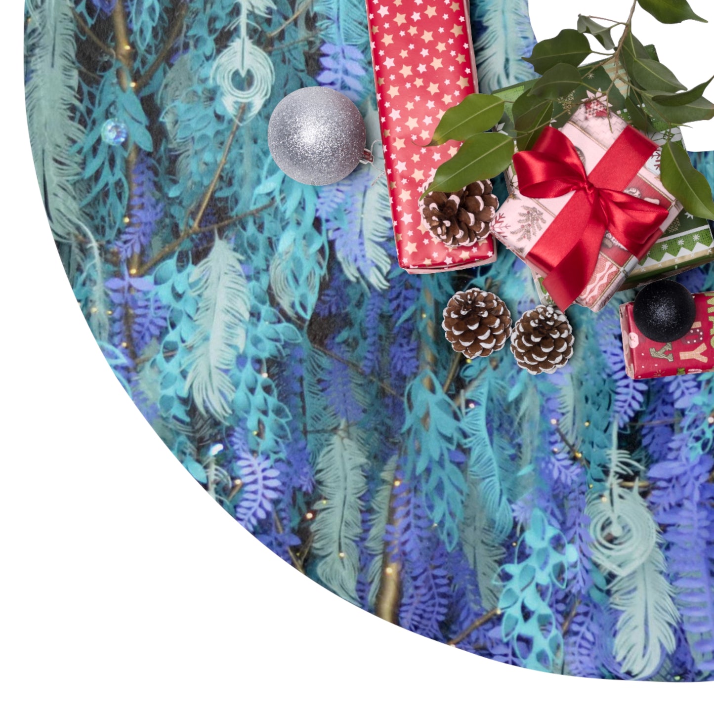 Cascading Feather Christmas Tree Skirt
