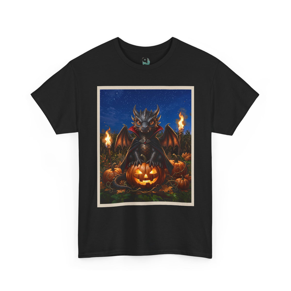 Halloween Dragon Vampire Pumpkin T-Shirt — Gothic Spooky Graphic Tee