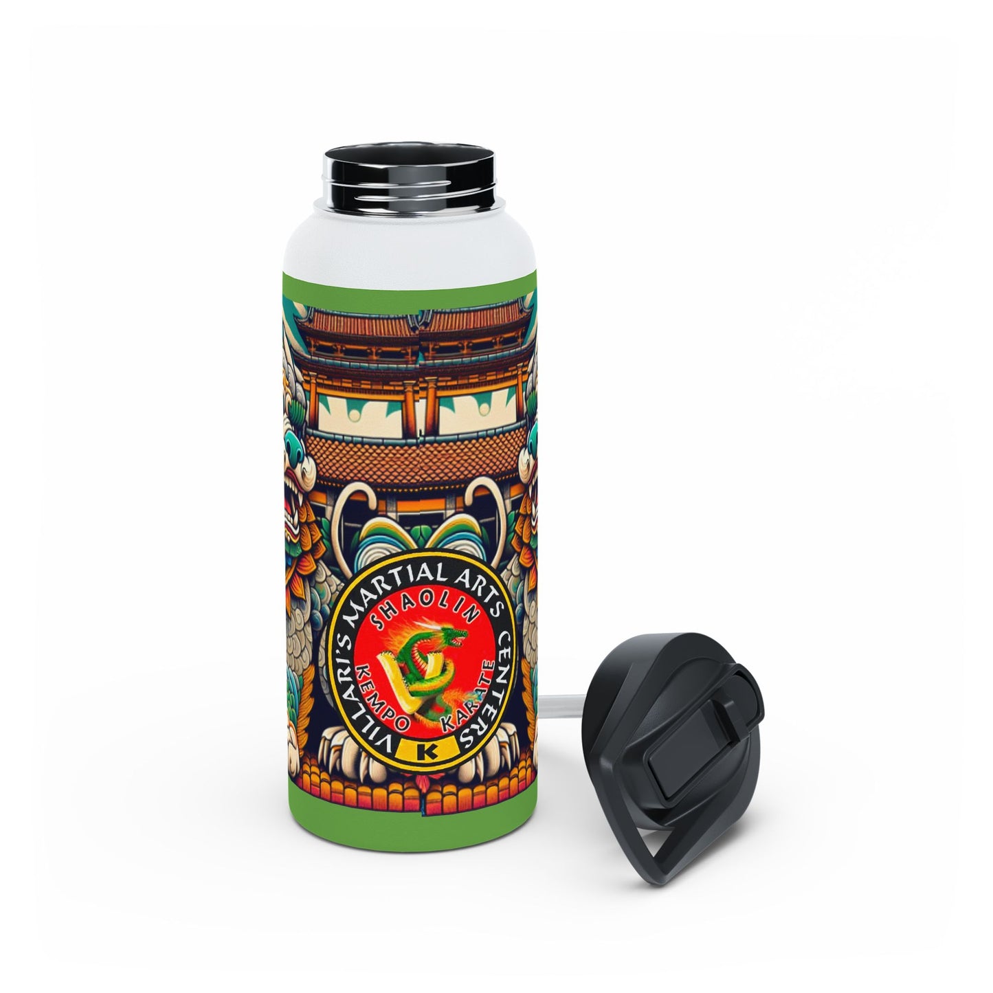 Colorful Shi Sa Stainless Steel Water Bottle, Standard Lid