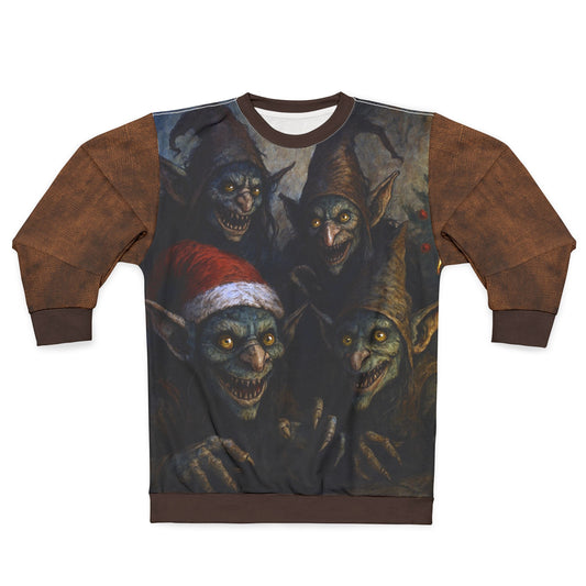 Kallikantzaros Goblin Sweatshirt — Greek Folklore Mischief Holiday Pullover