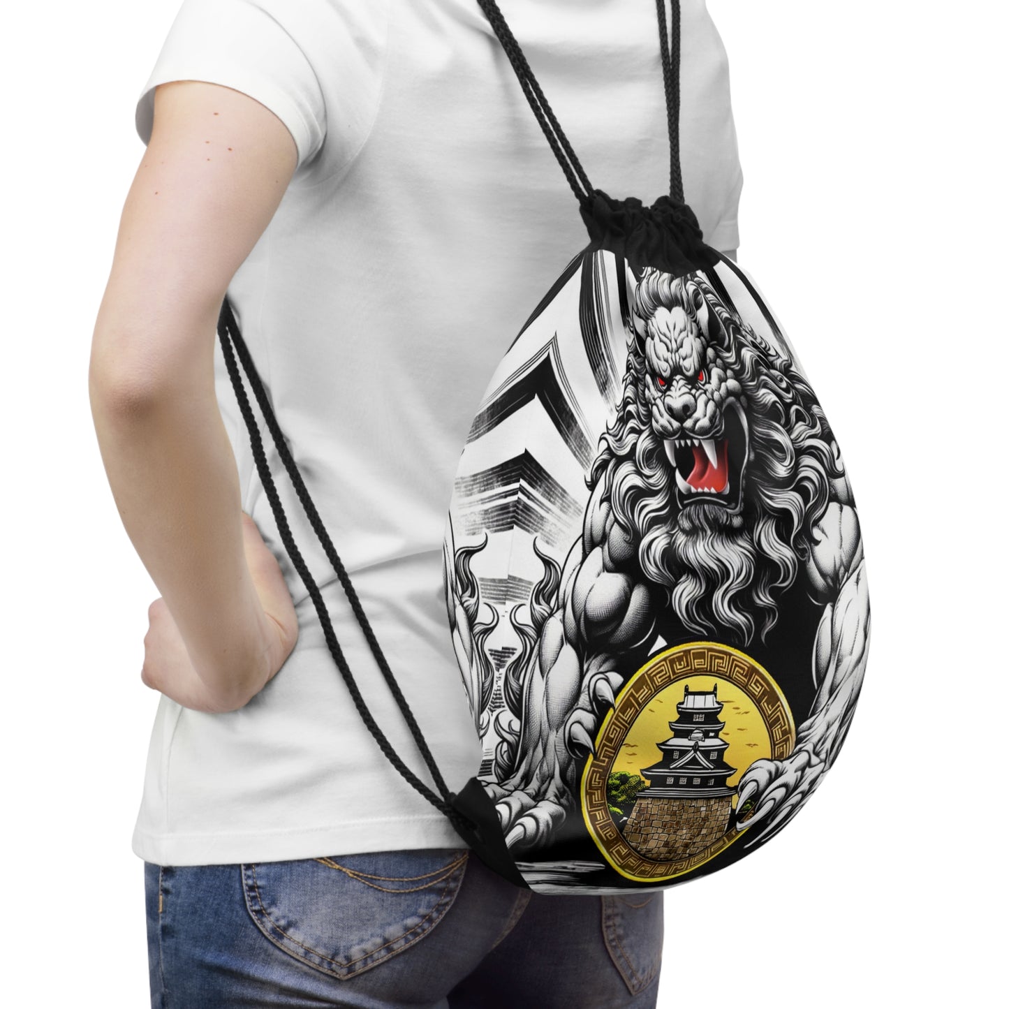 Shisa Pair Drawstring Bag