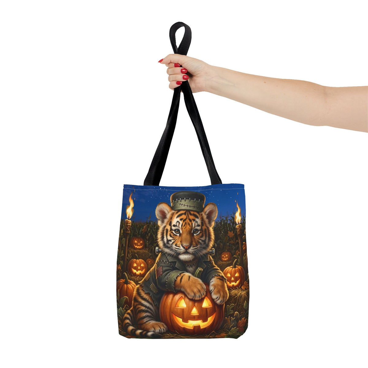 Halloween Tiger Pumpkin Tote