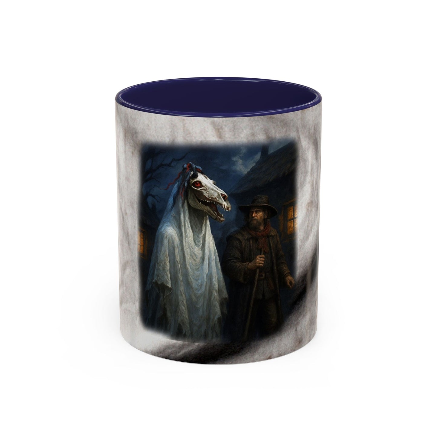 Christmas Zombie Horse Accent Mug — Welsh ‘Grey Horse’ Caroling Story