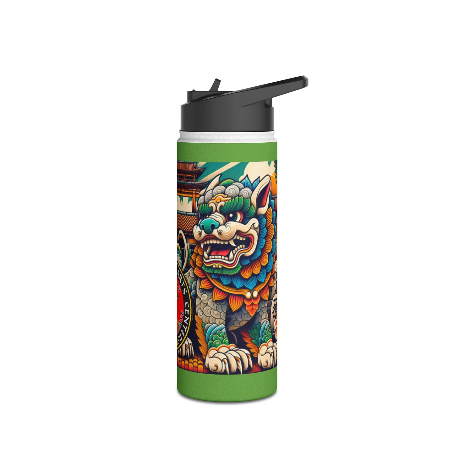 Colorful Shi Sa Stainless Steel Water Bottle, Standard Lid