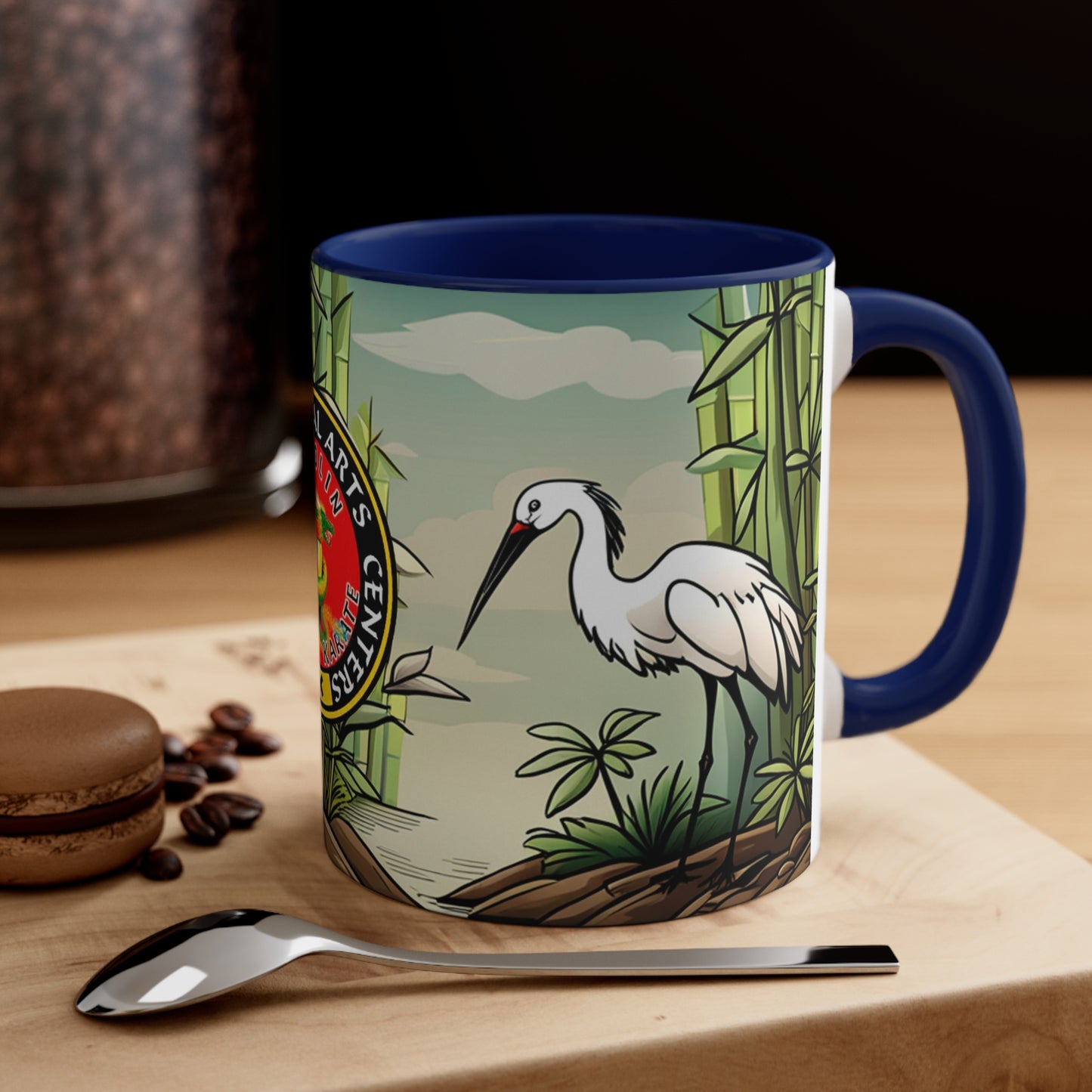 Crane in Bamboo Forest Accent Coffee Mug, 11oz