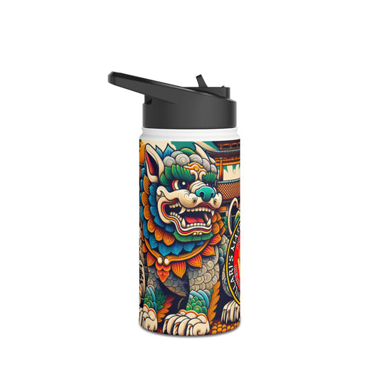 Colorful Shi Sa Stainless Steel Water Bottle, Standard Lid