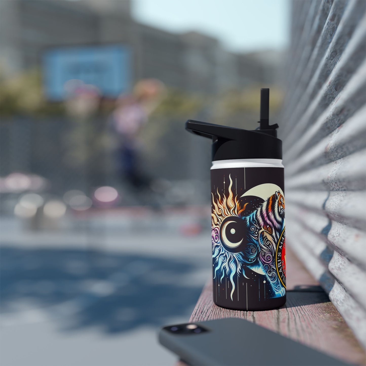 Celestial Tiger Stainless Steel Water Bottle, Standard Lid