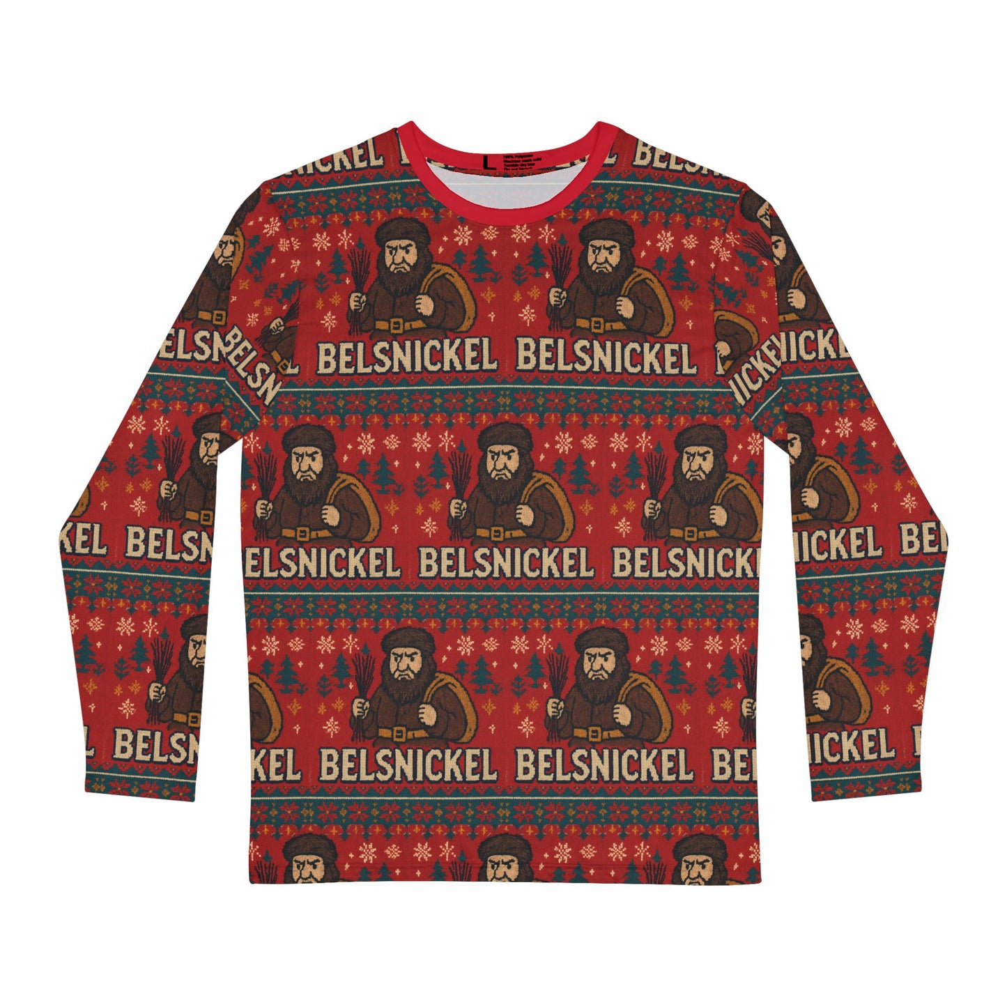 Long Sleeve Christmas Shirt - Belsnickel Ugly Holiday Sweater Design