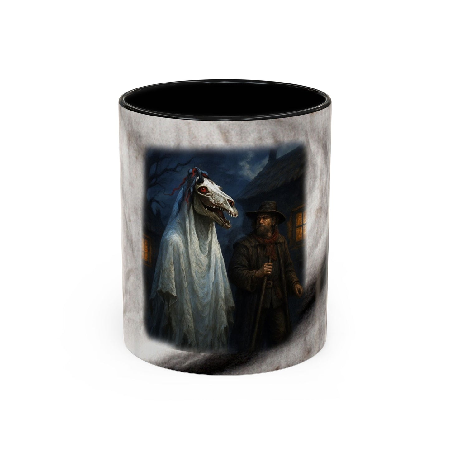 Christmas Zombie Horse Accent Mug — Welsh ‘Grey Horse’ Caroling Story