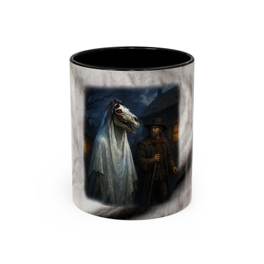 Christmas Zombie Horse Accent Mug — Welsh ‘Grey Horse’ Caroling Story