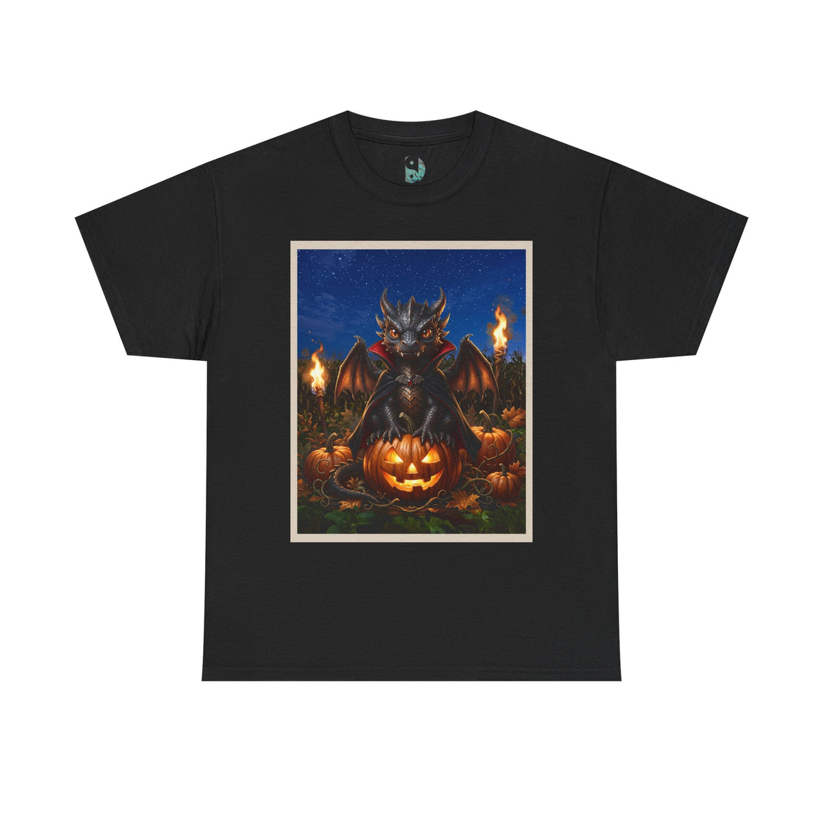 Halloween Dragon Vampire Pumpkin T-Shirt — Gothic Spooky Graphic Tee