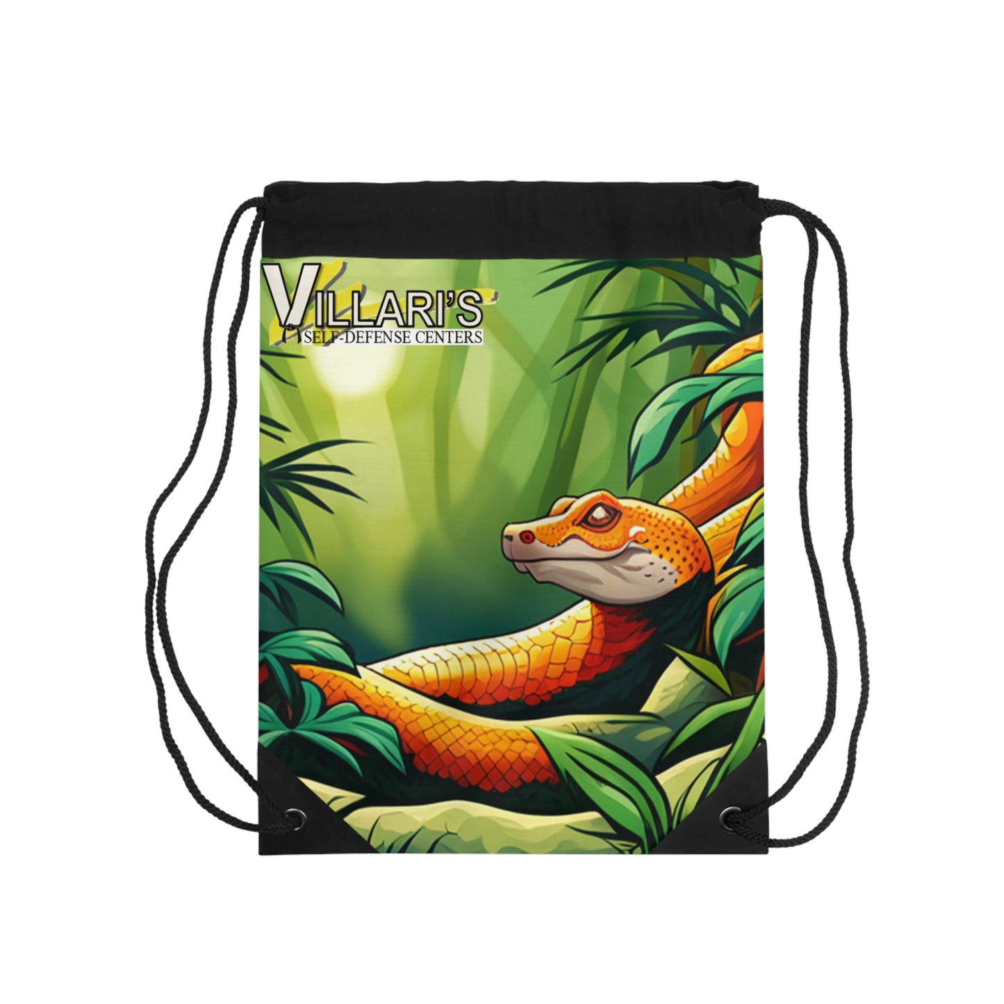 Snake in Bamboo Forest Drawstring Bag