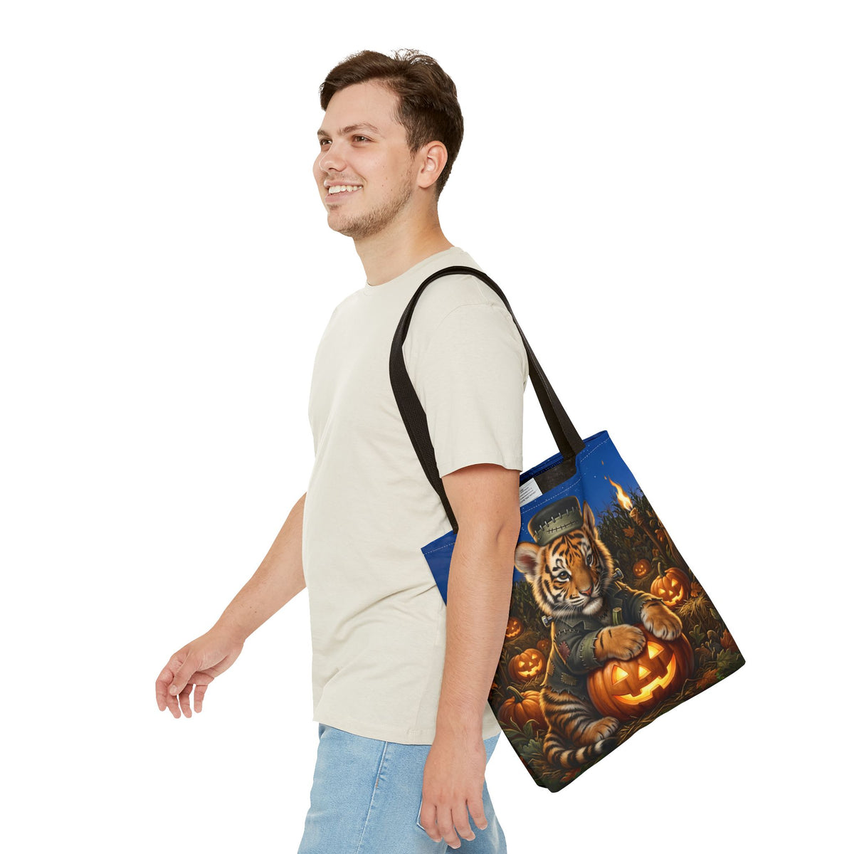 Halloween Tiger Pumpkin Tote