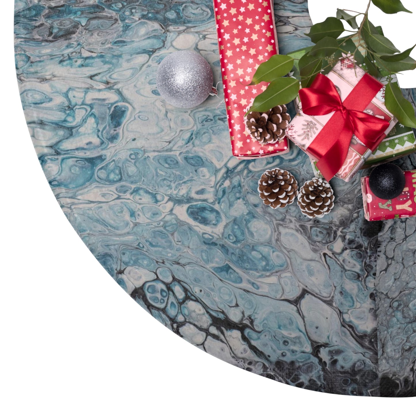 Blue Ice Christmas Tree Skirt