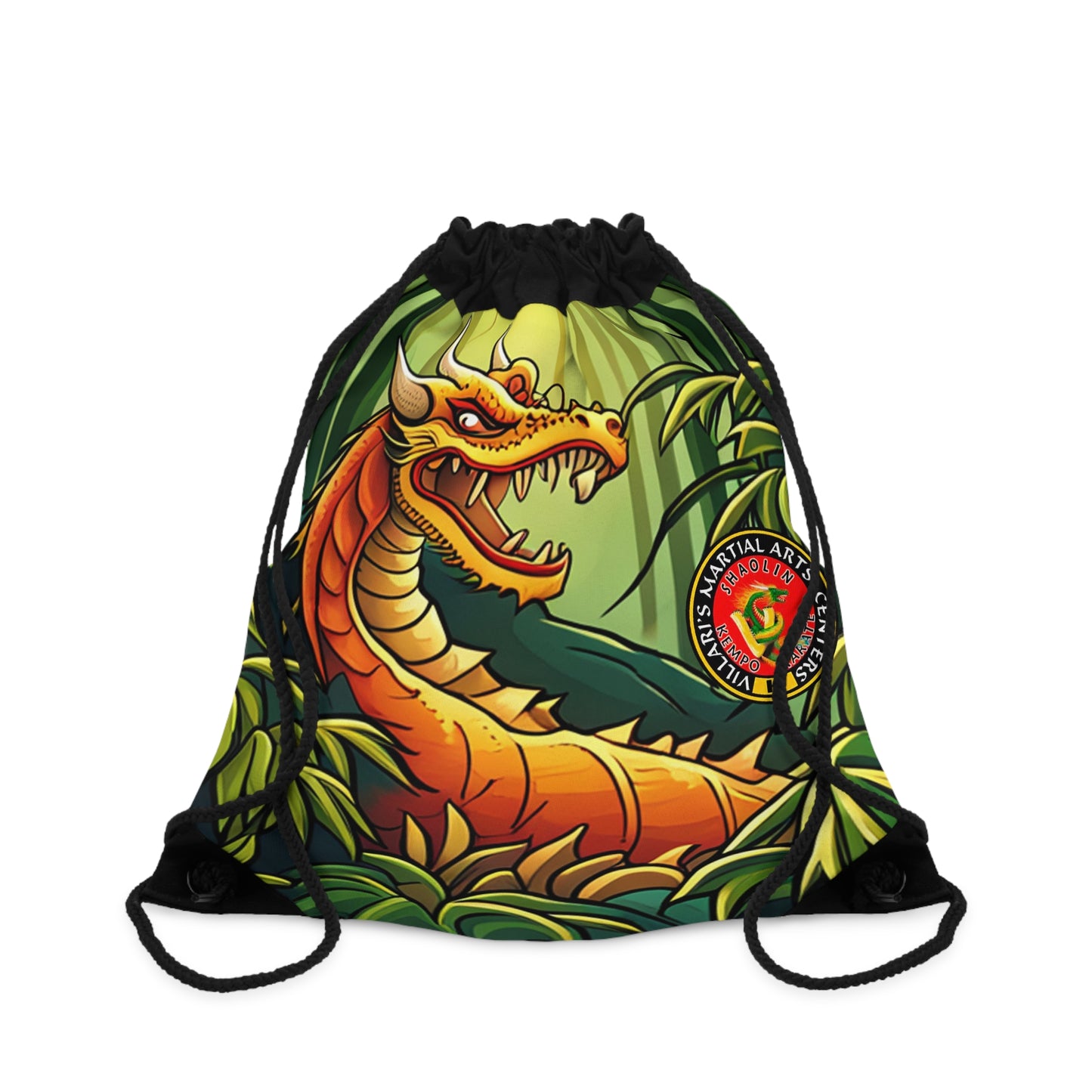 Dragon in Bamboo Forest Drawstring Bag