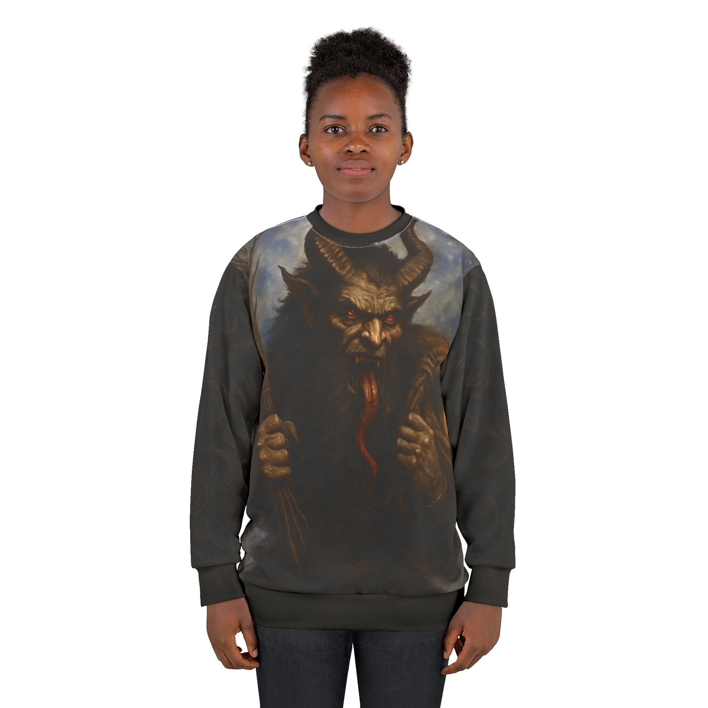 Krampus Folklore Sweatshirt — Dark Winter Solstice Mythology Design
