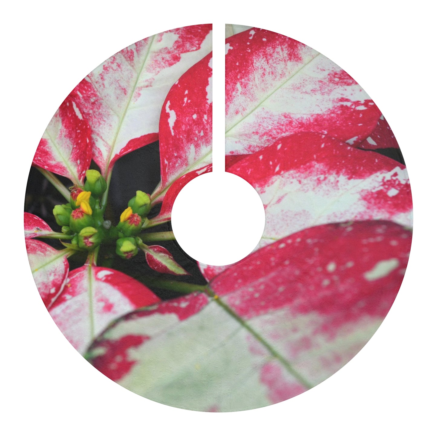 Pointsettia Christmas Tree Skirt