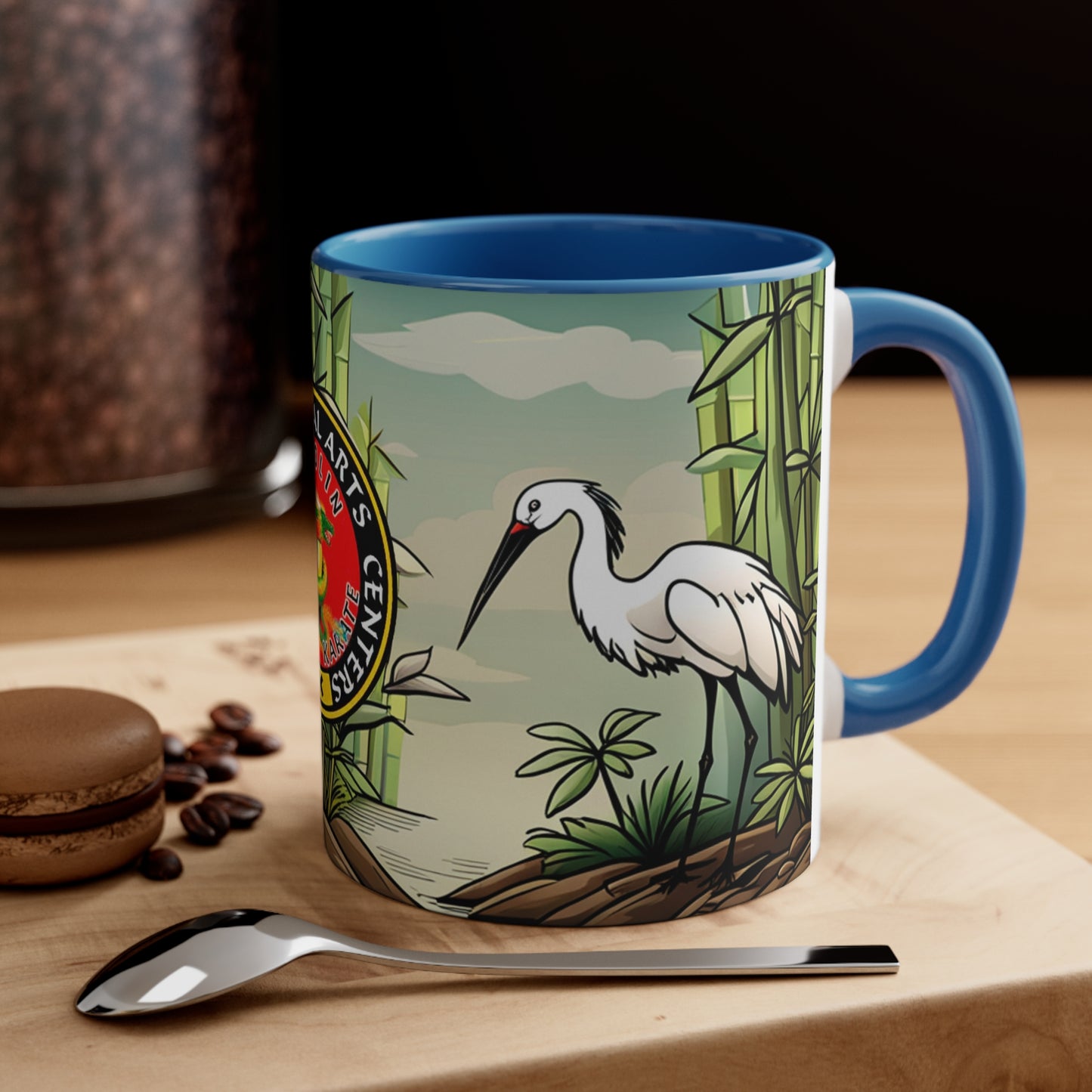 Crane in Bamboo Forest Accent Coffee Mug, 11oz