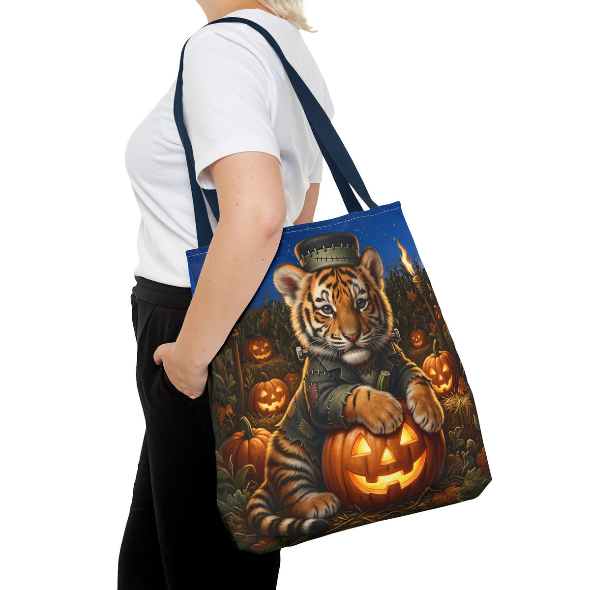 Halloween Tiger Pumpkin Tote