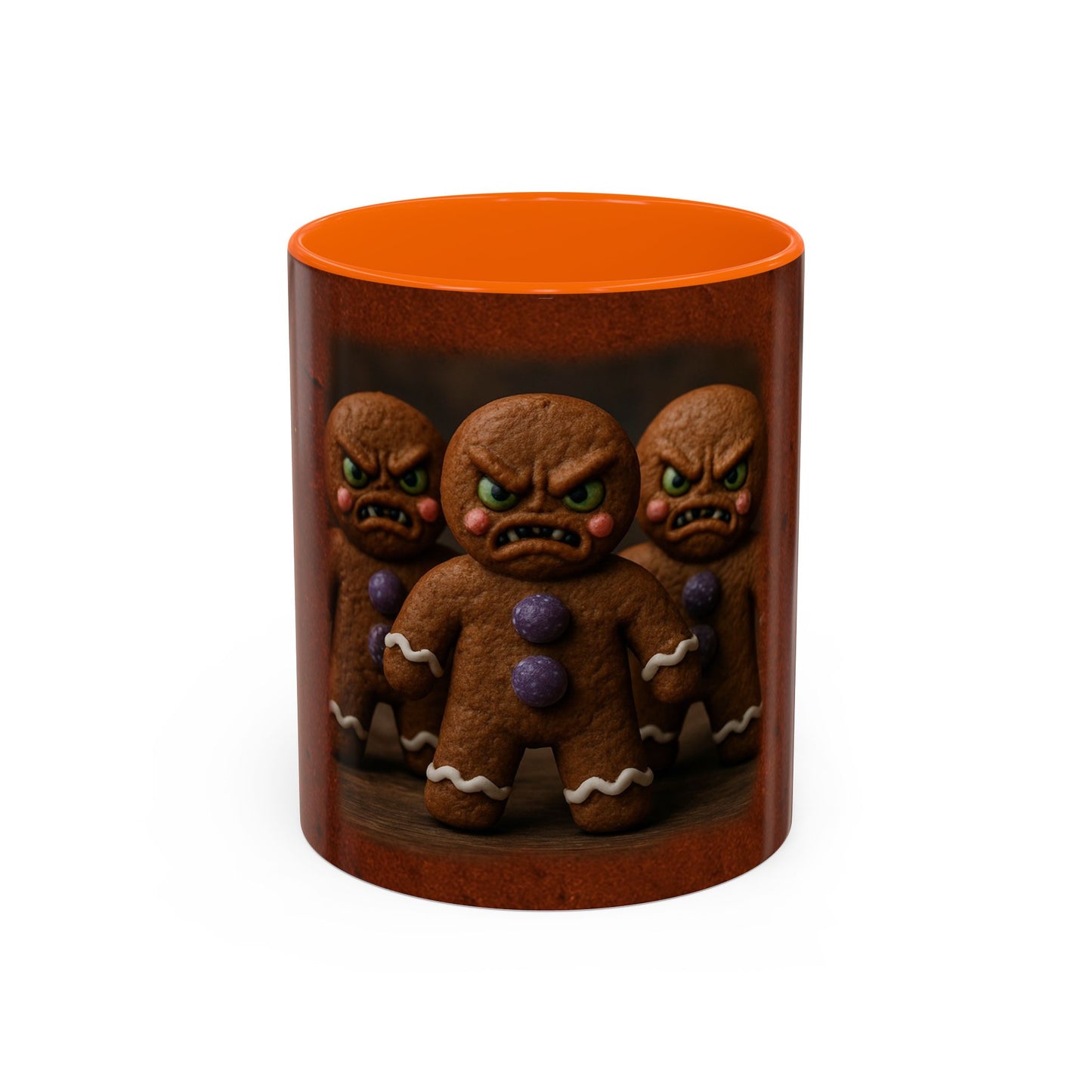 Gingerbread Trio Accent Coffee Mug — Clumpy, Lumpy & Dumpy Holiday Novelty