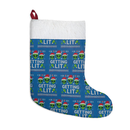 "Getting Lit" Alien Christmas Stocking