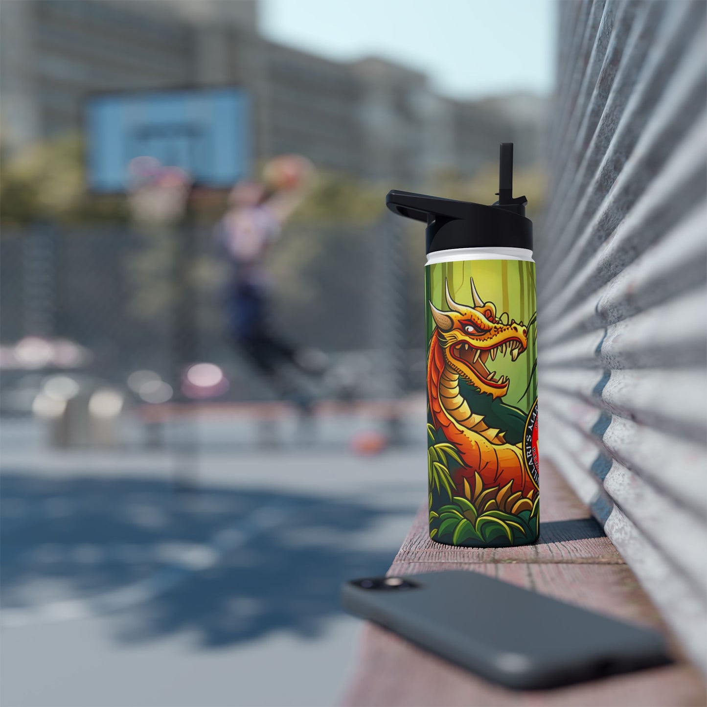 Dragon Stainless Steel Water Bottle, Standard Lid