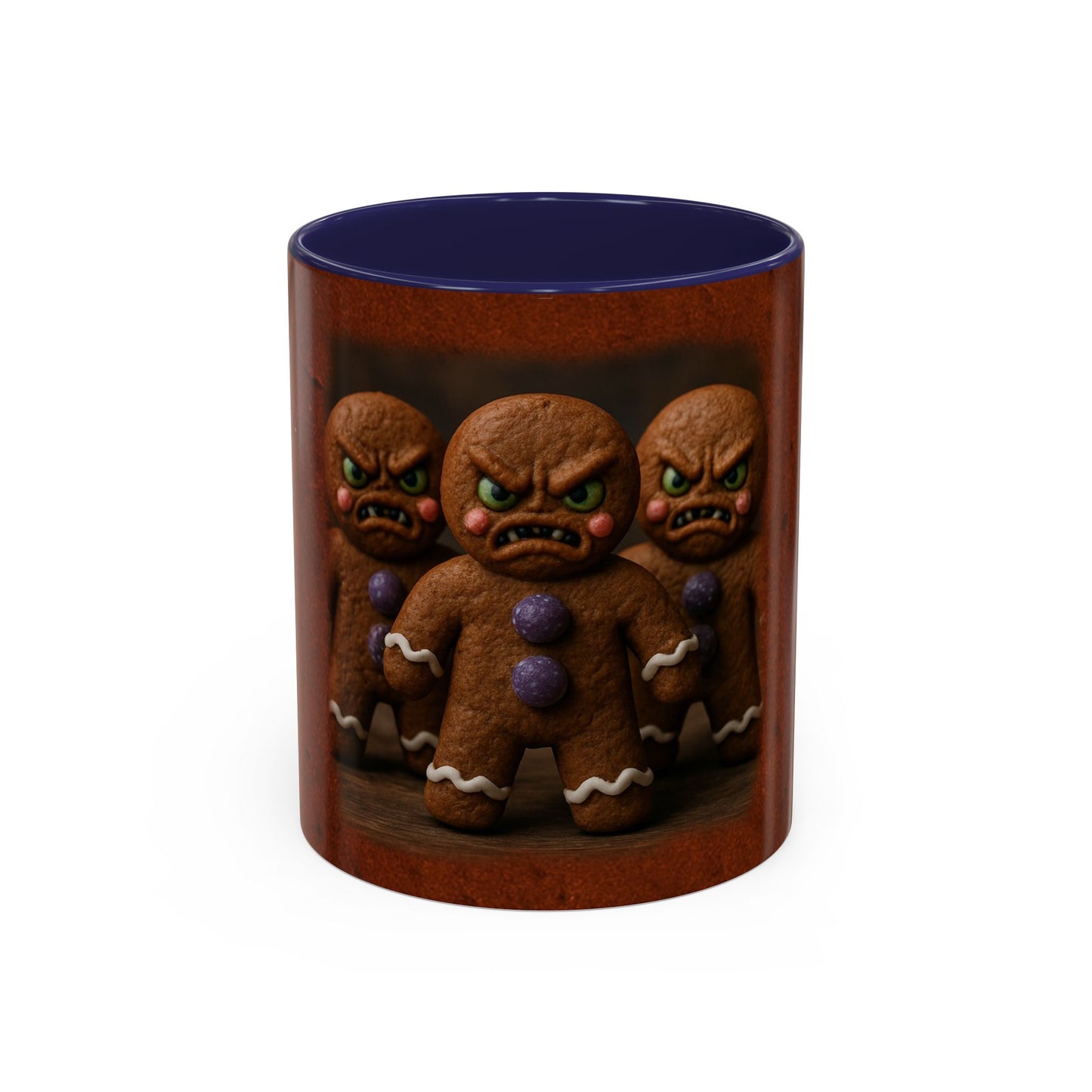Gingerbread Trio Accent Coffee Mug — Clumpy, Lumpy & Dumpy Holiday Novelty