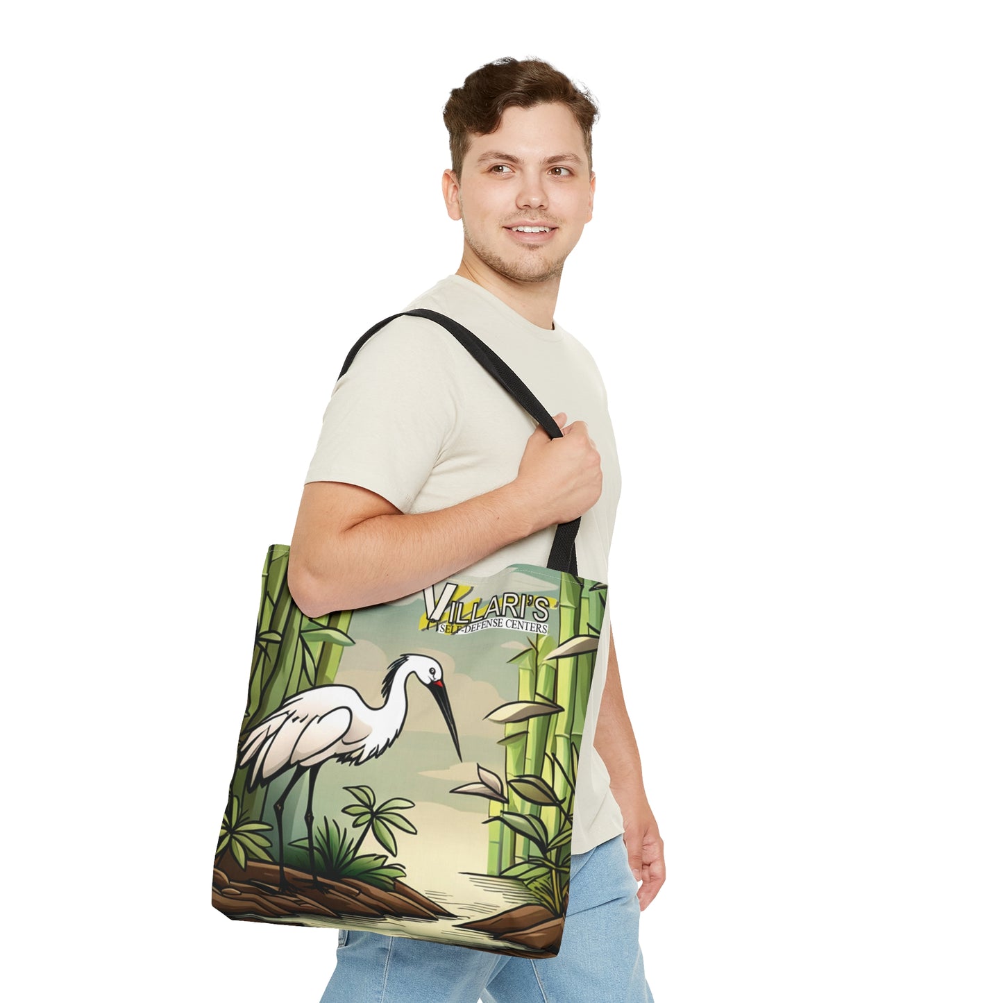 Crane in Bamboo Forest Tote Bag