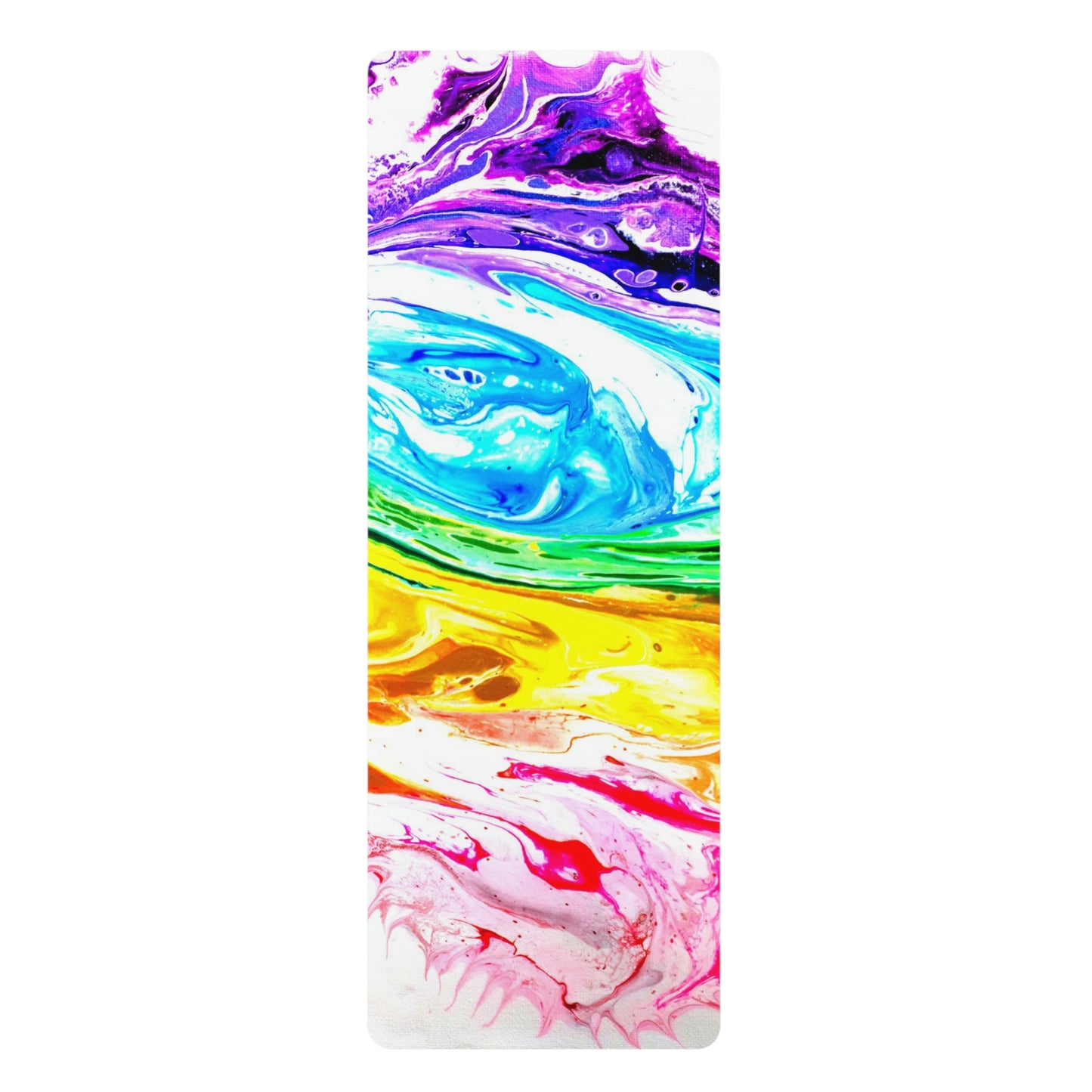 Rainbow Splash Rubber Yoga Mat