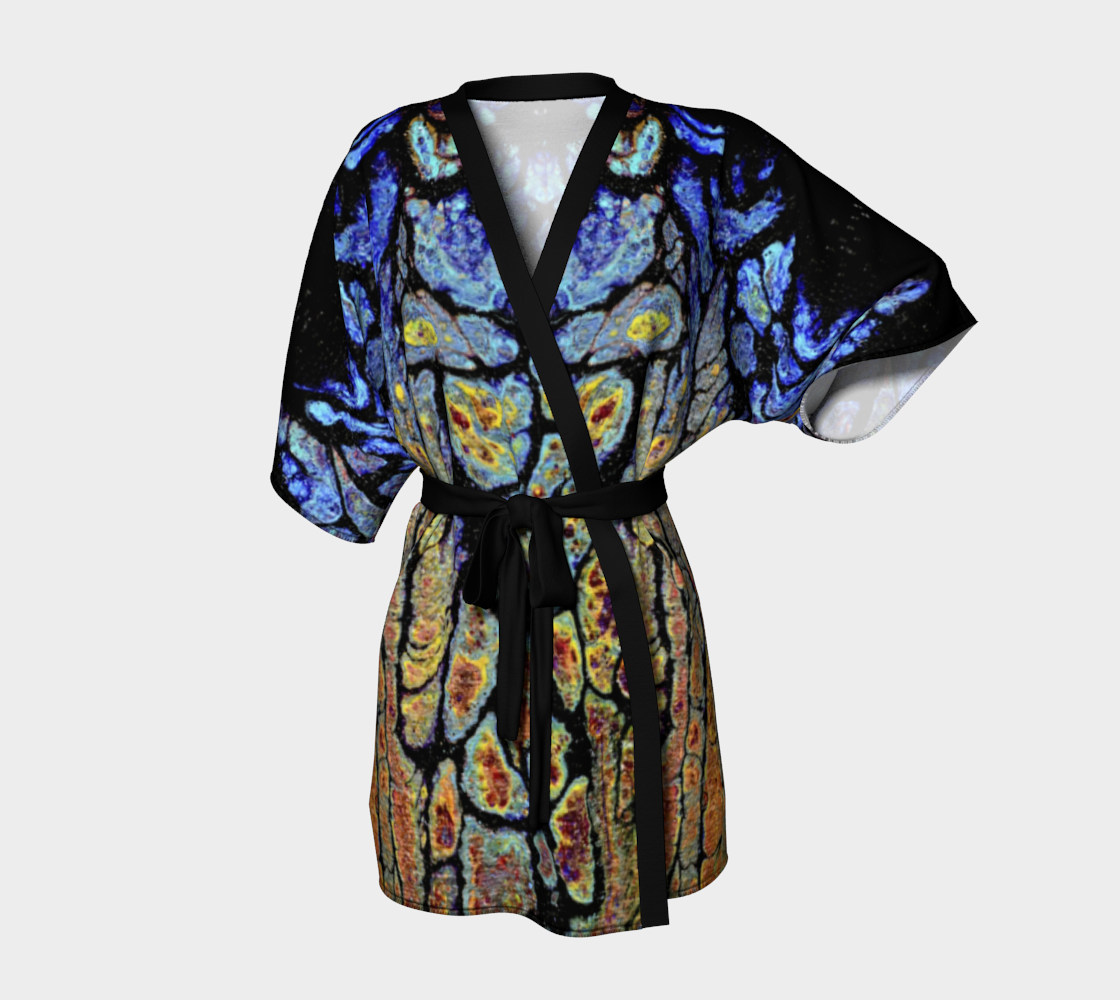 Metallic Swipe Kimono Robe