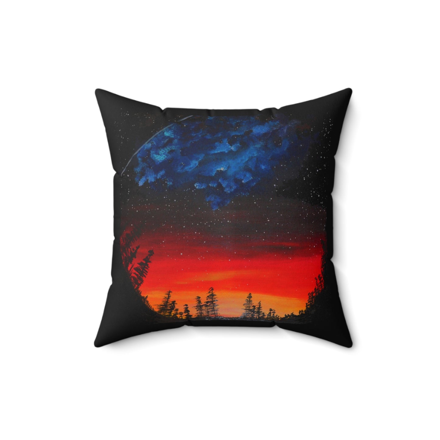 Galaxy Sunset Spun Polyester Square Pillow