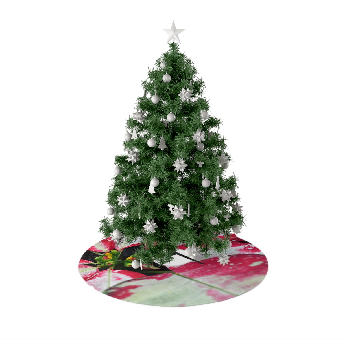 Pointsettia Christmas Tree Skirt